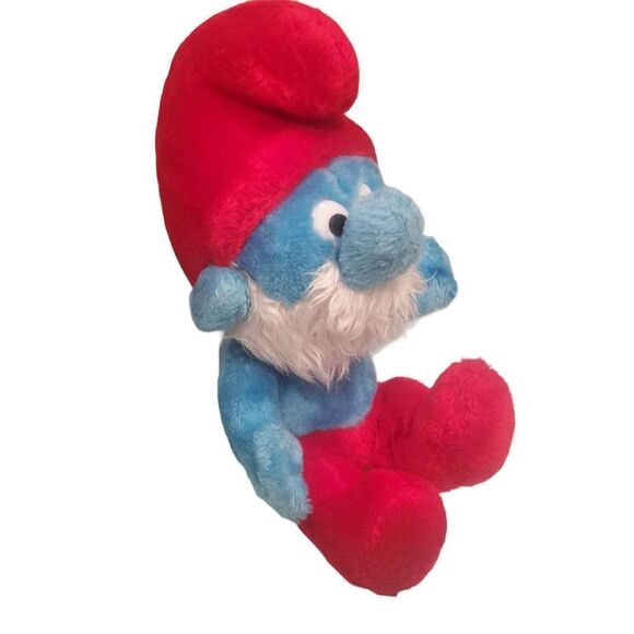 Vtg Smurfs 1979 10" Christmas Papa Smurf  Nutshell PEYO Wallace And Berrie Plush - Picture 3 of 6